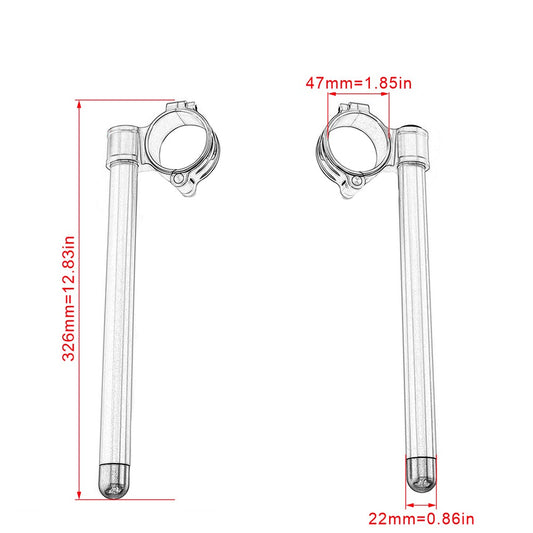 47mm regular tarugo cnc alumínio motocicleta guidão clip-ons guidão clip-ons para yamaha r15 v3 yzf r3 2019 2020 2021 2022