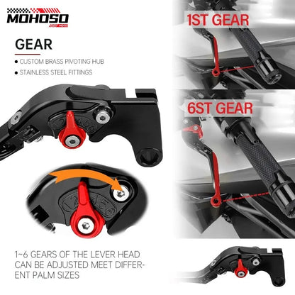 CONJUNTO DE MANETES AJUSTÁVEIS + PUNHOS ESPORTIVOS CNC – YAMAHA R15 V3 (2017 + )