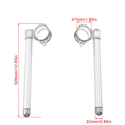 47mm regular tarugo cnc alumínio motocicleta guidão clip-ons guidão clip-ons para yamaha r15 v3 yzf r3 2019 2020 2021 2022