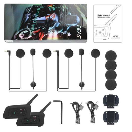 Intercomunicador para Capacete EJEAS V6 Pro / V6 Pro+ Bluetooth 5.1 – Comunicação para até 6 Motociclistas | SEM CONTROLE