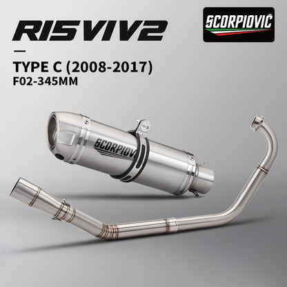 Sistema de escape de motocicleta de alta qualidade para yzf r15 2008 - 2026