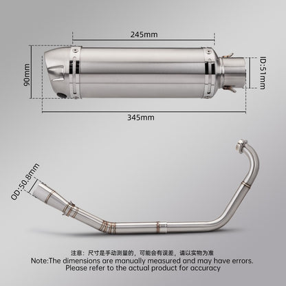 Sistema de escape de motocicleta de alta qualidade para yzf r15 2008 - 2026