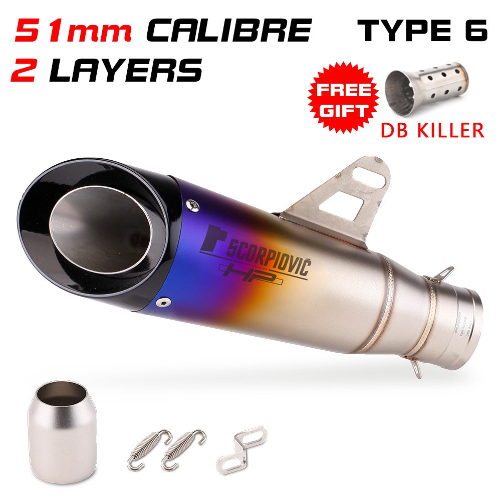 Silenciador de escapamento universal para motocicleta c22