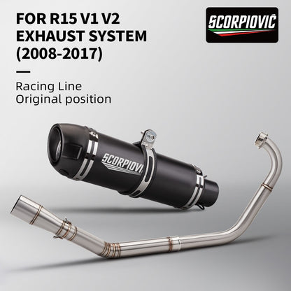 Sistema de escape de motocicleta de alta qualidade para yzf r15 2008 - 2026