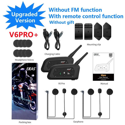 Intercomunicador para Capacete EJEAS V6 Pro+ Bluetooth 5.1 – Comunicação para até 6 Motociclistas | Alcance 800m | IP67