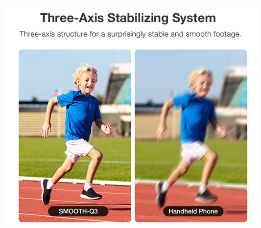Estabilizador Zhiyun Smooth Q3 – Gimbal Portátil 3 Eixos com Luz LED e Controle por Gestos