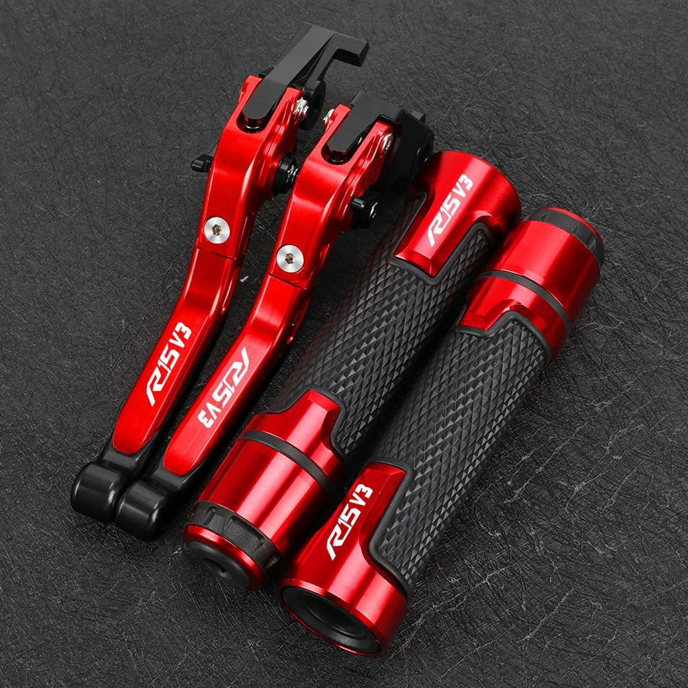 CONJUNTO DE MANETES AJUSTÁVEIS + PUNHOS ESPORTIVOS CNC – YAMAHA R15 V3 (2017 + )