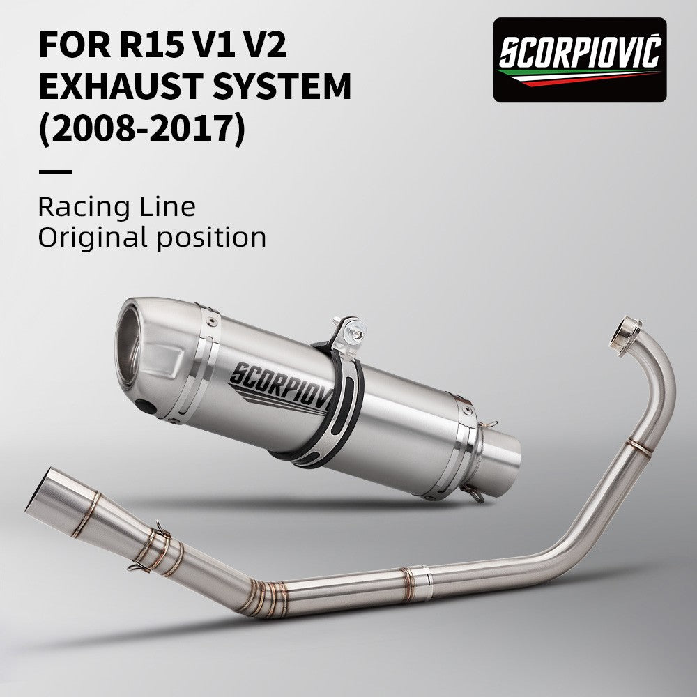 Sistema de escape de motocicleta de alta qualidade para yzf r15 2008 - 2026