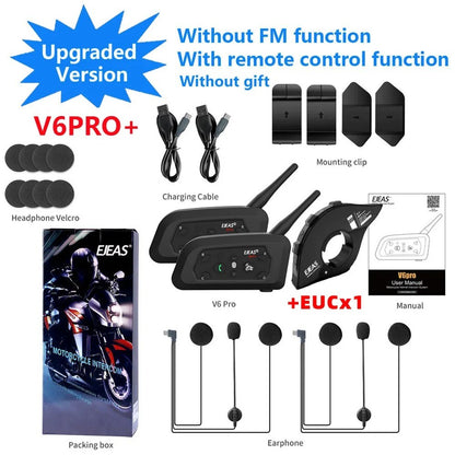 Intercomunicador para Capacete EJEAS V6 Pro+ Bluetooth 5.1 – Comunicação para até 6 Motociclistas | Alcance 800m | IP67