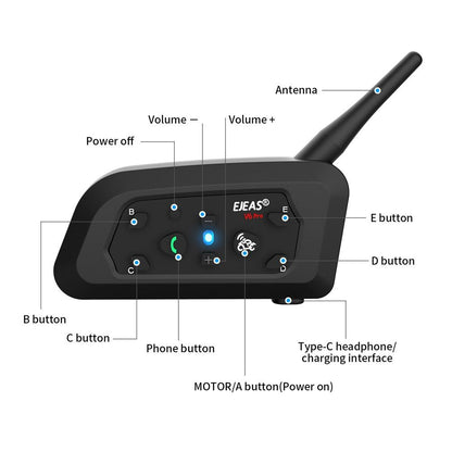 Comunicador Bluetooth Ejeas v6 pro