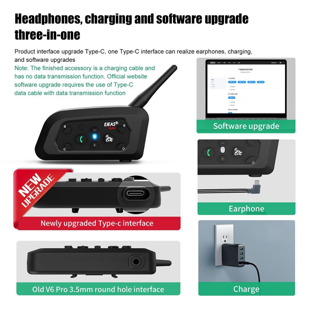 Comunicador Bluetooth Ejeas v6 pro