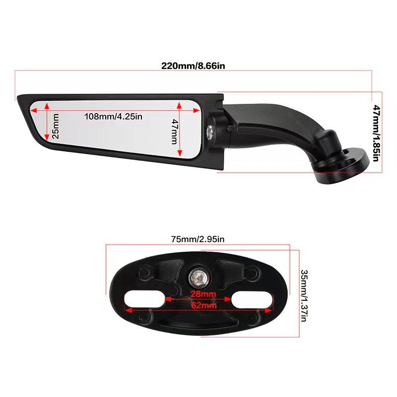 Espelho retrovisor giratório ajustável para motocicleta